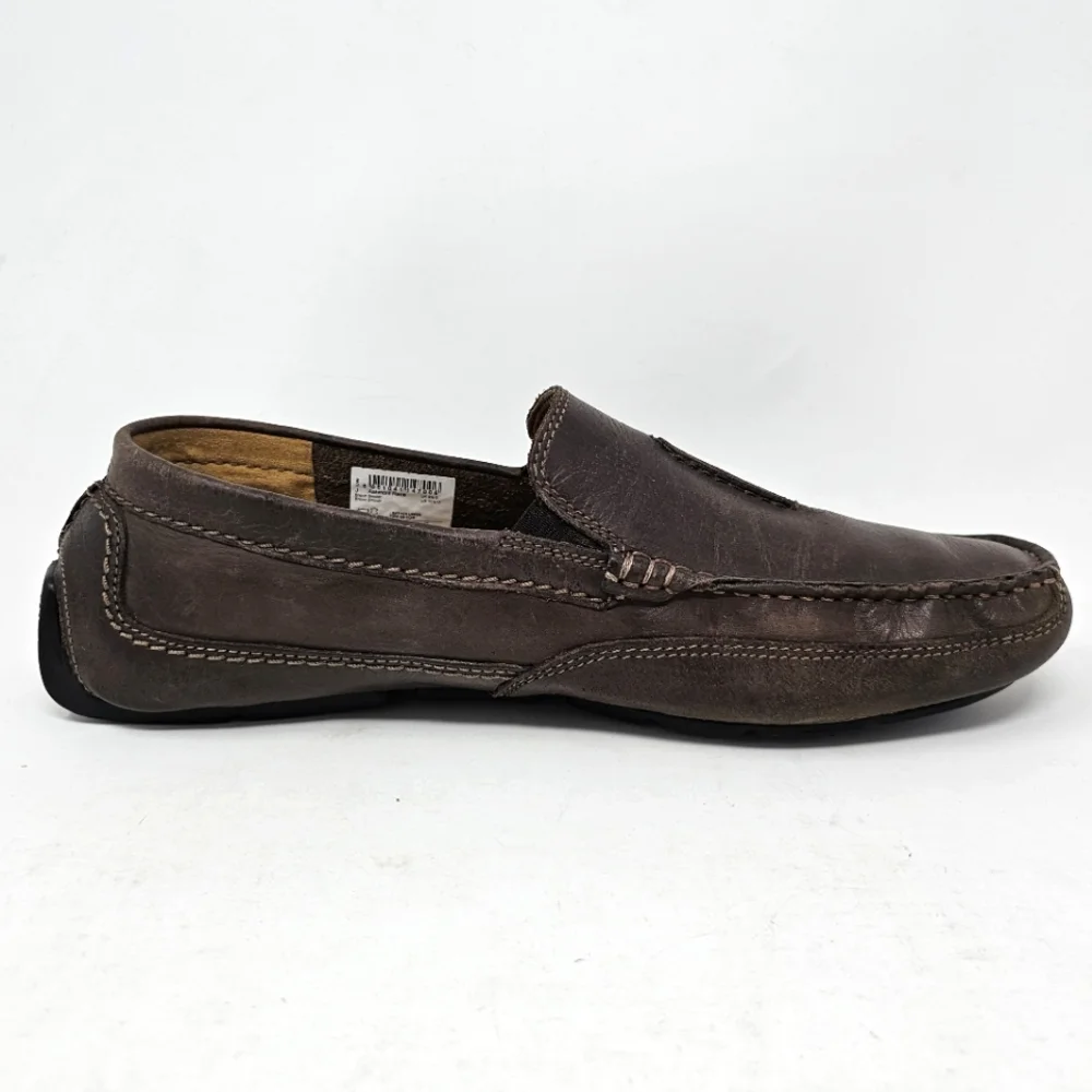 Clarks Ashmont Race Driving‎ Loafers Mens Size 10.5 Brown Leather Shoes Moccasin